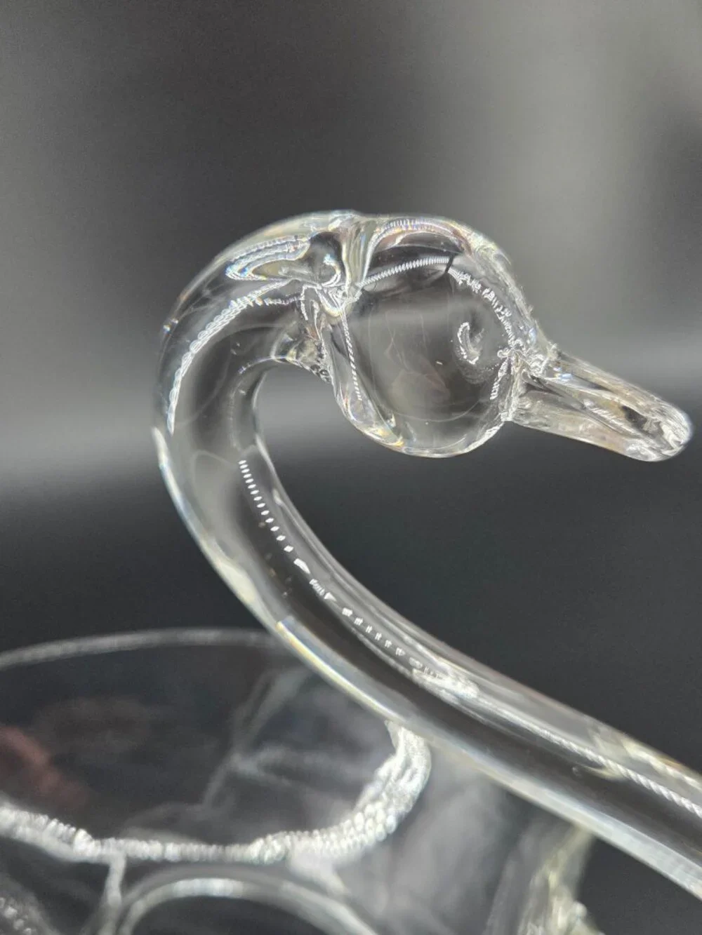 Vintage Duncan Miller Glass Swan Bowl 12